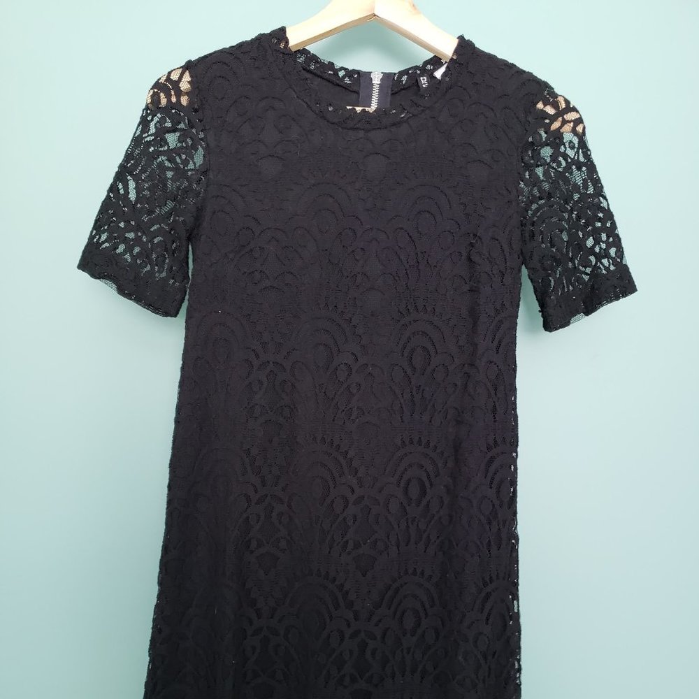 H&M black lace shift dress